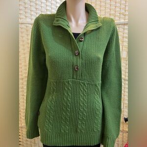 Charter Club Green Pull Over Turtle- Collar Sweater Size L